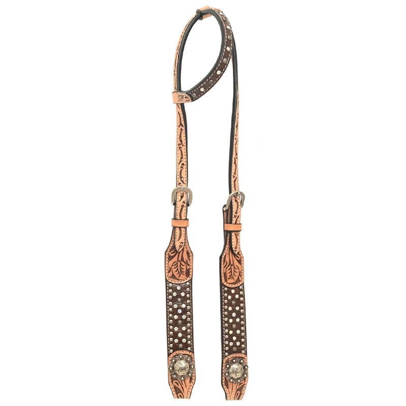 Rafter T Ranch Co. Slip Ear Headstall with Brown Gator Print