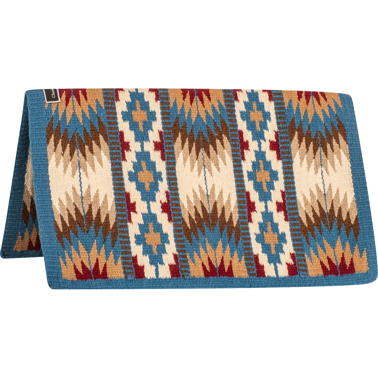 Classic Equine 34"X38" 100% Wool Show Blanket- Turquoise/Cream