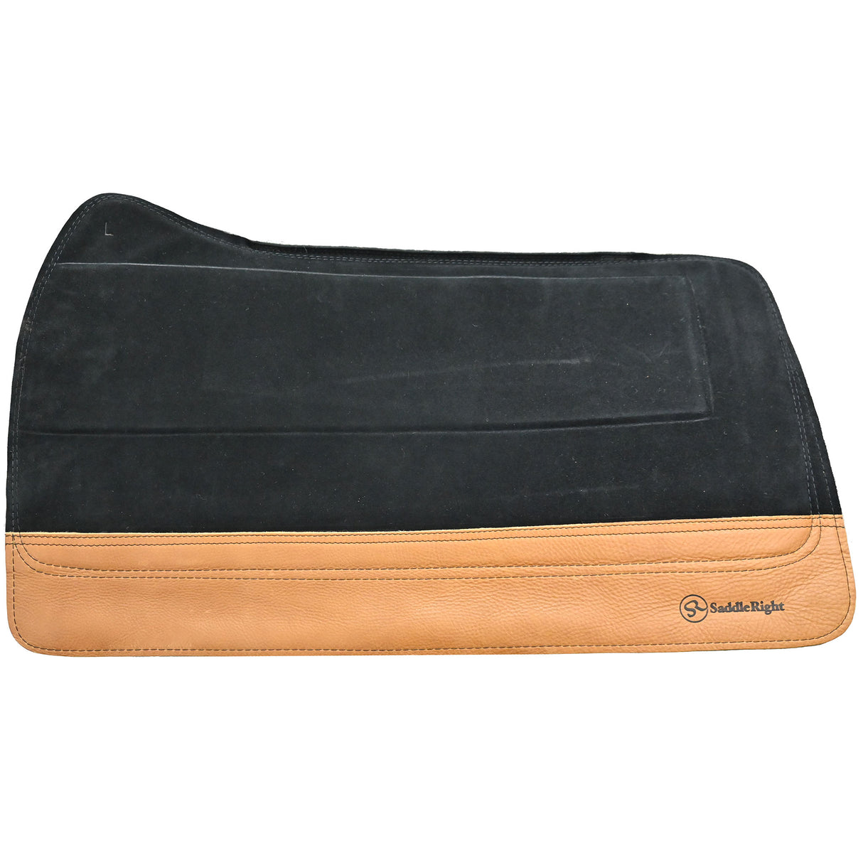 SaddleRight 3/4" Western Deluxe Legacy Black Saddle Pad with Saddle Wear Leathers- 30"x32"