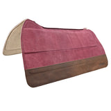 SaddleRight 3/4" Western Deluxe Legacy Burgundy Saddle Pad with Chocolate Wear Leathers- 32"x32"