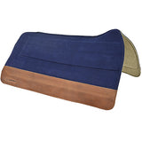 SaddleRight 3/4"Western Deluxe Legacy Navy Saddle Pad with Mahogany Wear Leathers- 32"x32"