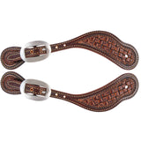 Martin Saddlery Weathered Antique Cowboy Spur Straps with Basket Stamping