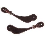 Cowboy Tack Men's Chocolate Harness Leather Spur Straps
