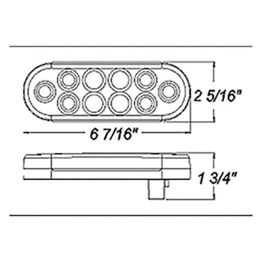 Optronics Red 6in Oval LED S/T/T Light STL