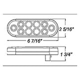 Optronics Red 6in Oval LED S/T/T Light STL