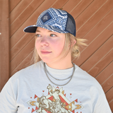 STS Ranchwear Leather Diamond Brand Patch Cap- Blue Aztec