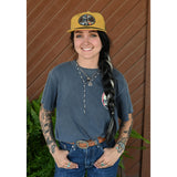 STS Ranchwear Biscuit Flat Bill Trucker Cap with Bull Patch