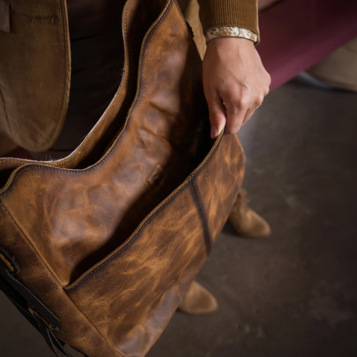 STS Ranchwear Guadalupe Cowhide Hobo Purse