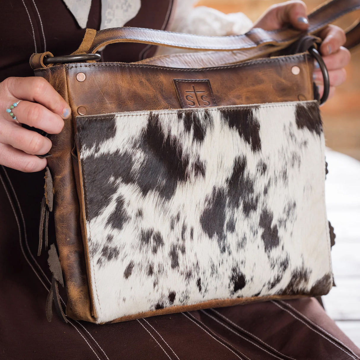 STS Ranchwear Guadalupe Cowhide Olivia Crossbody Purse