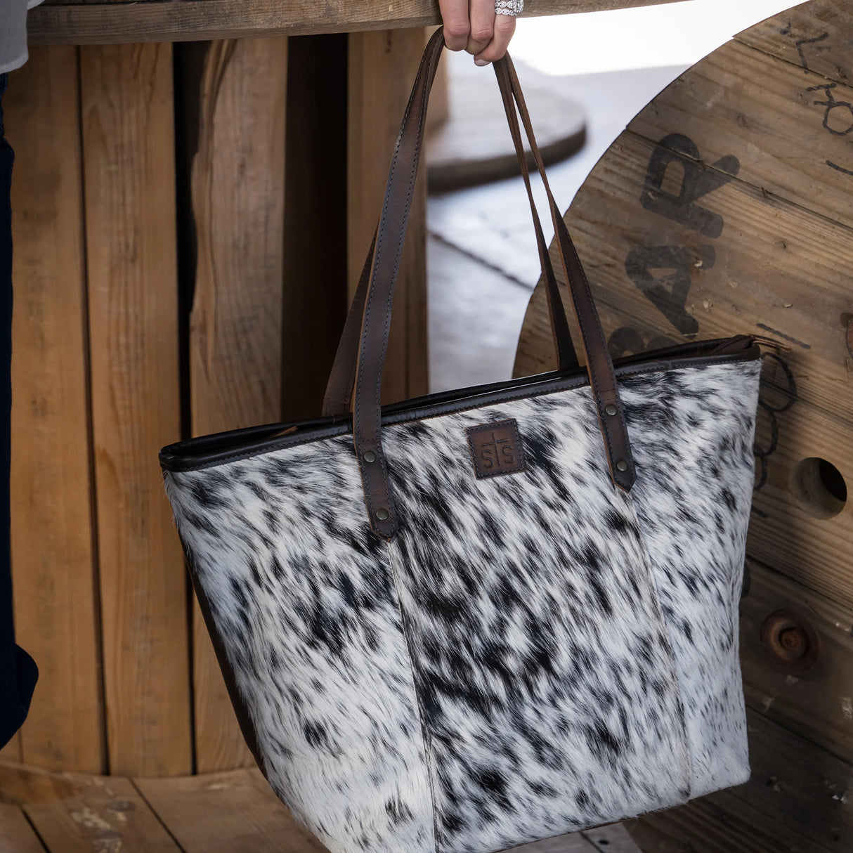 STS Ranchwear Cowhide Laptop Tote
