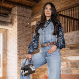 STS Ranchwear Cowhide Petite Train Case