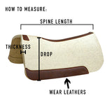 Best Ever 1" OG Saddle Pad with Brown Wear Leathers- 30"x30"