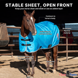 Classic Equine Open Front Nylon Stable Sheet- Oyster