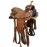 Used 13.5" Hereford Tex Tan Youth Barrel Racing Saddle