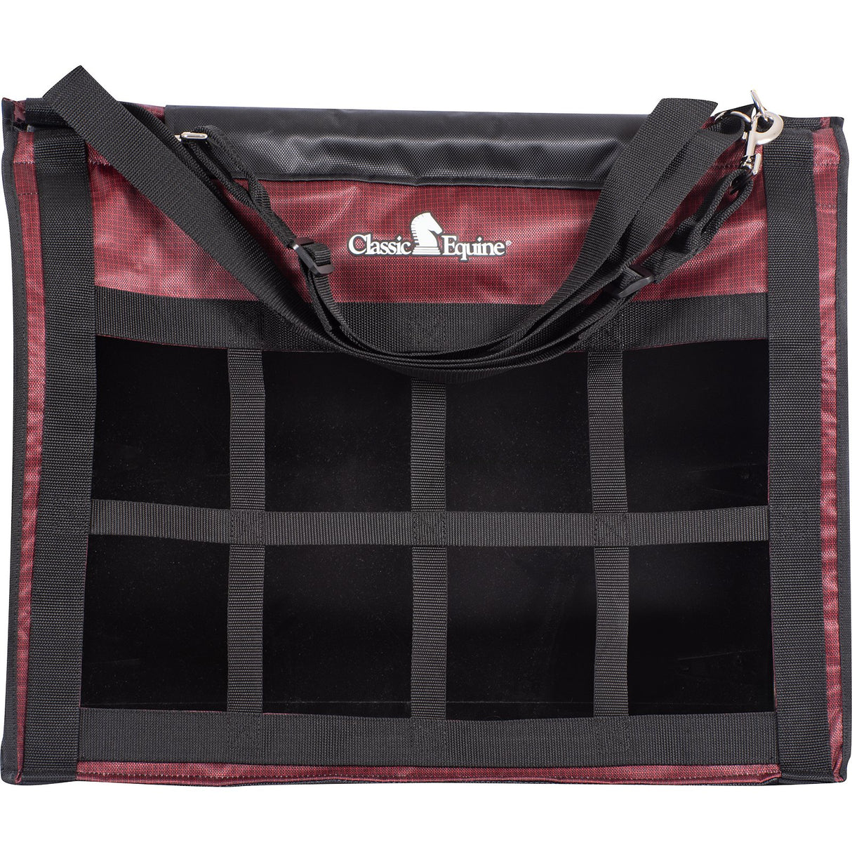Classic Equine Top Load Hay Bag- Black/Ruby Basket