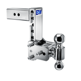 B & W Hitches Tow & Stow 2"& 2 5/16" Balls 7" Drop Trailer Hitch- Chrome