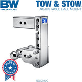 B & W Hitches Tow & Stow 2"& 2 5/16" Balls 7" Drop Trailer Hitch- Chrome