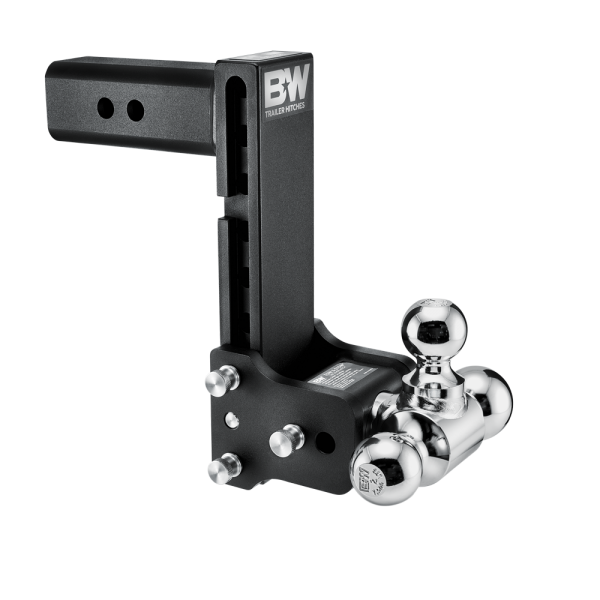 B & W Tow & Stow Hitches 1 7/8", 2", 2 5/16" Balls 8 1/2" Drop Trailer Hitch- Black