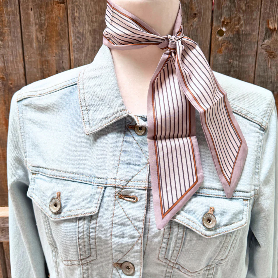 Rodeo Drive Cream and Brown Stripe Twilly