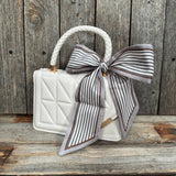 Rodeo Drive Cream and Brown Stripe Twilly