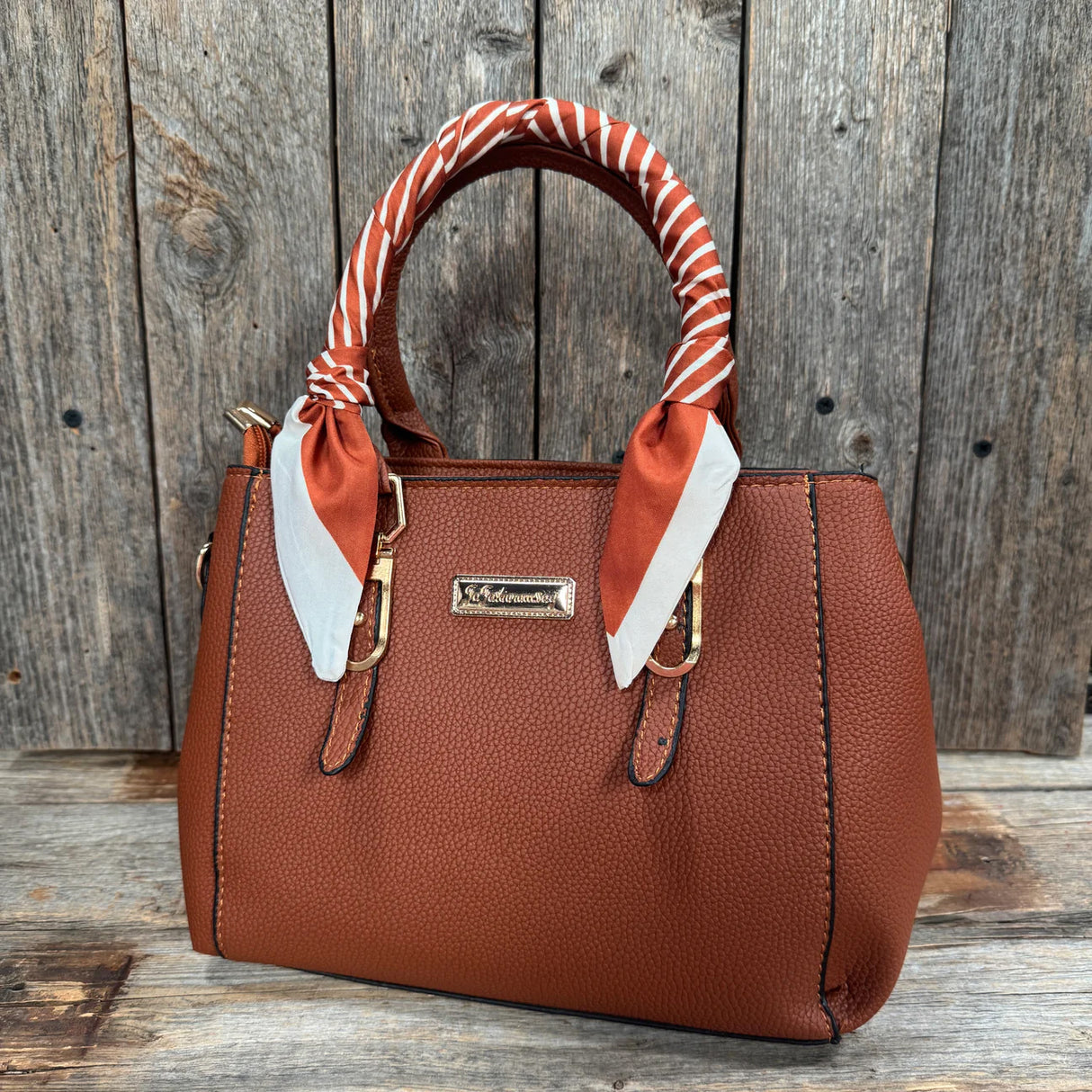 Rodeo Drive Burnt Orange and Cream Stripe Twilly