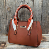 Rodeo Drive Burnt Orange and Cream Stripe Twilly