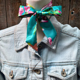 Rodeo Drive Turquoise and Pink Floral Twilly