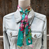 Rodeo Drive Turquoise and Pink Floral Twilly