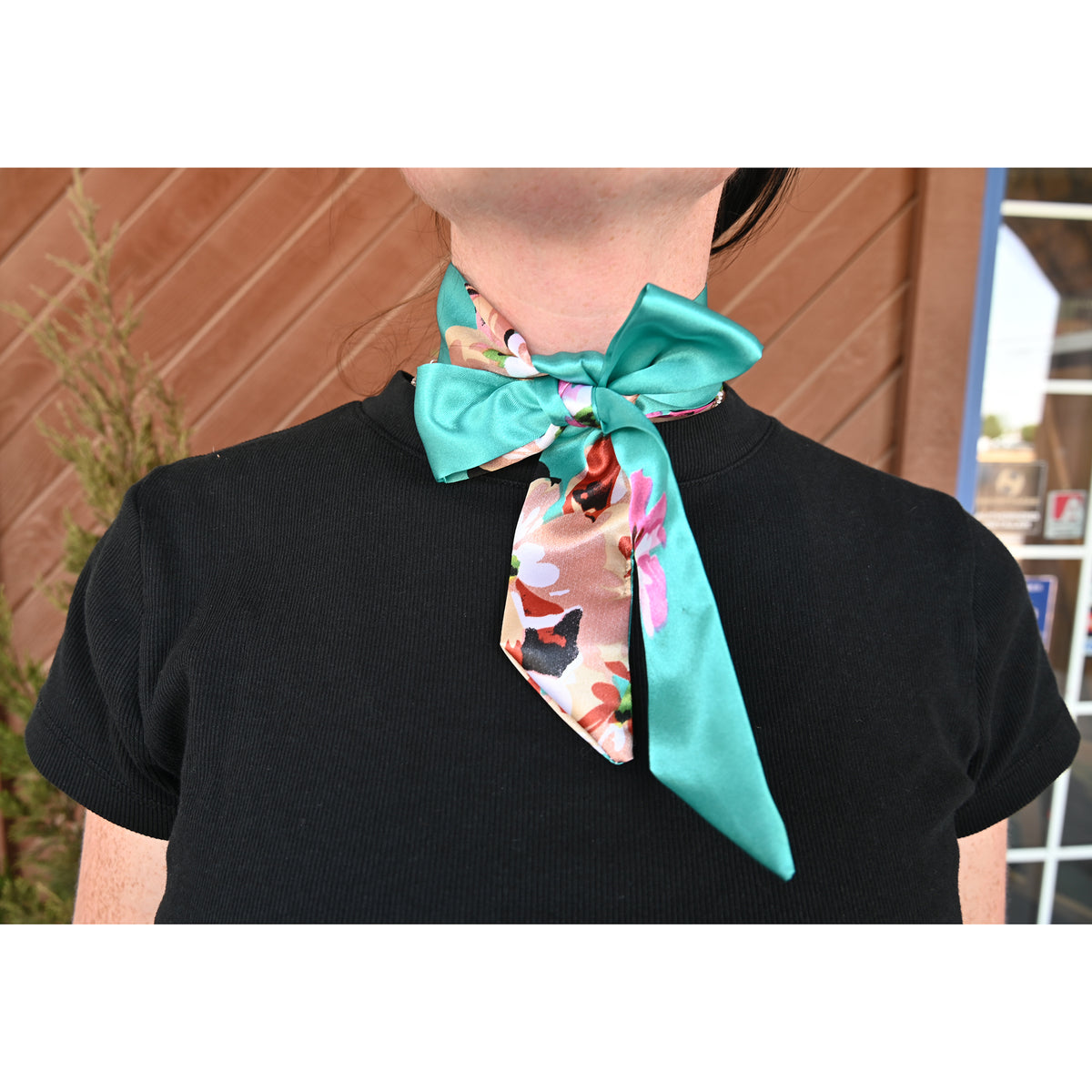 Rodeo Drive Turquoise and Pink Floral Twilly