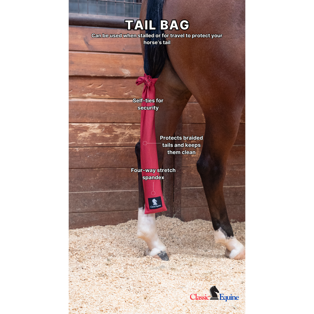 Classic Equine Lycra Tail Bag- Dark Blue