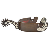 Tom Balding Men's Spurs with Silver Floral Overlay