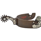 Tom Balding Men's Spurs with Silver Floral Overlay