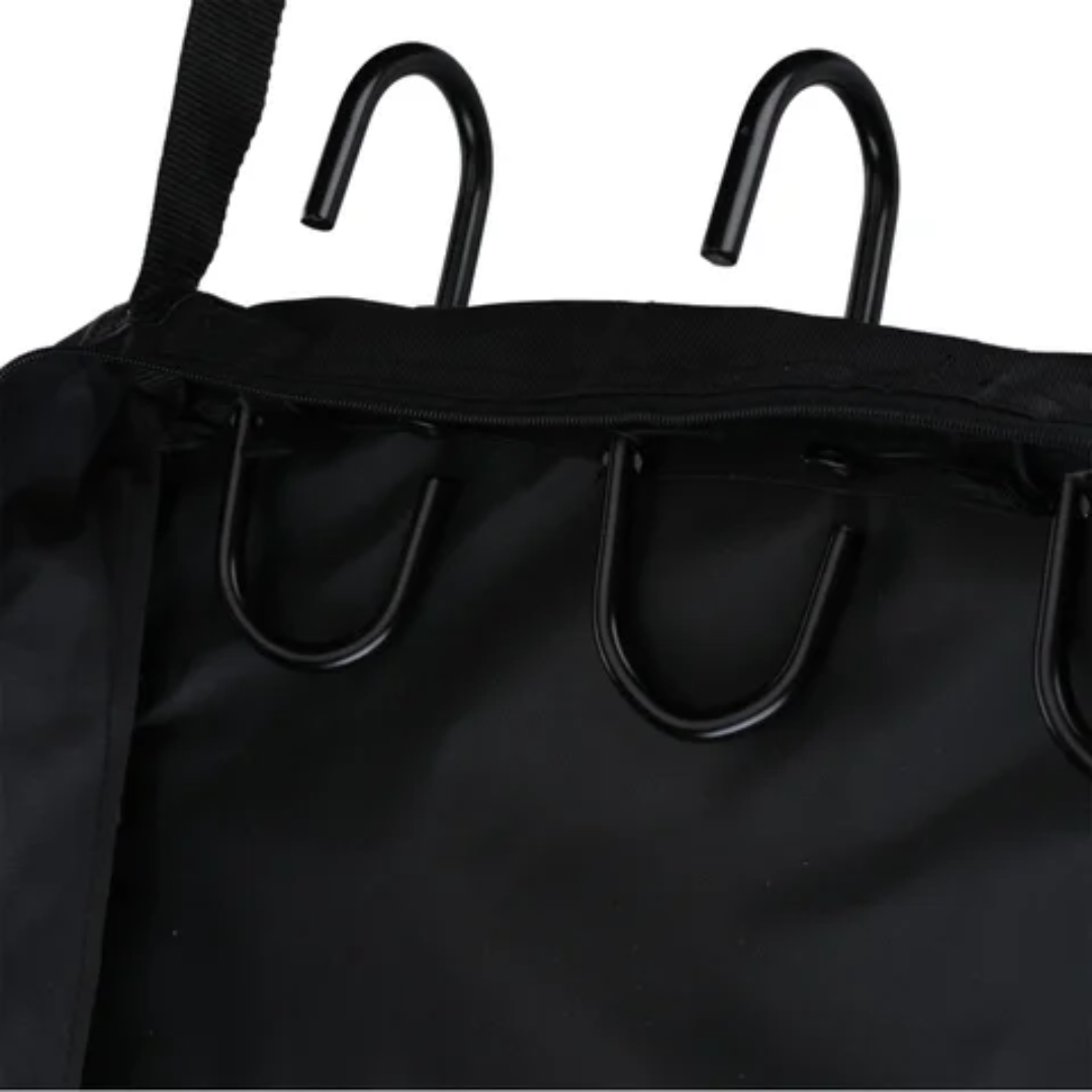 Tough-1 Bridle/Halter Bag w/ 3 Prong Tack Rack- Black
