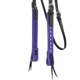Tough 1 Purple Suede Browband Headstall with White Buckstitch