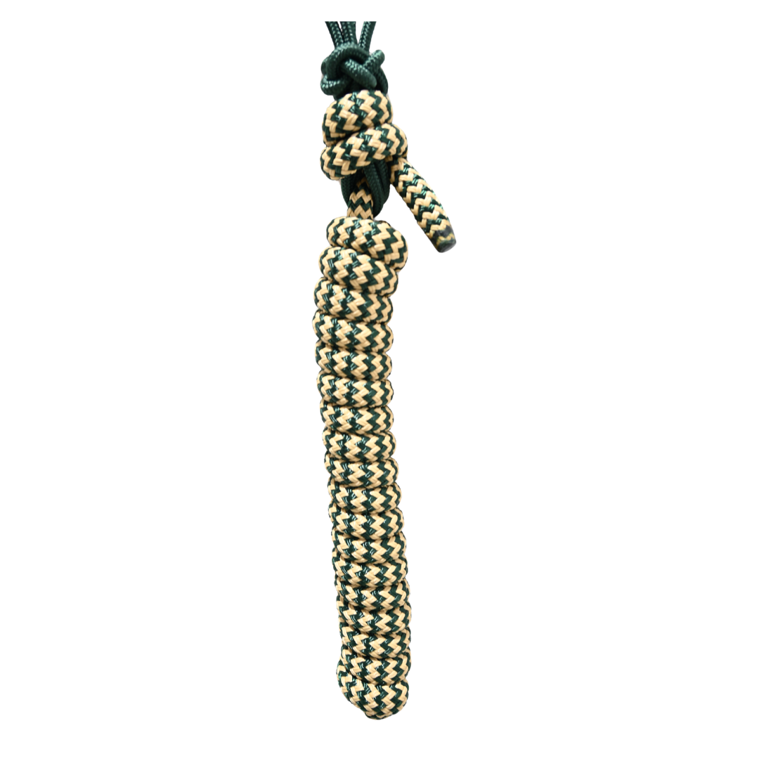 Twisted Knot Halters Braided Noseband Halter w/ 10" Lead- Hunter Green/Beige