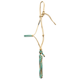 Twisted Knot Halters Braided Noseband Halter w/ 10' Lead- Turquoise/Chocolate/Beige