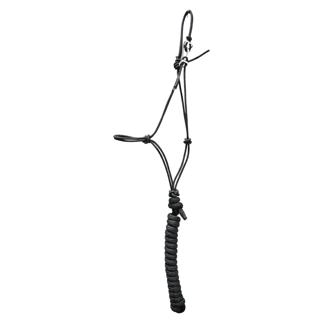 Twisted Knot Halters Easy Off Halter with 10" Lead Rope- Black