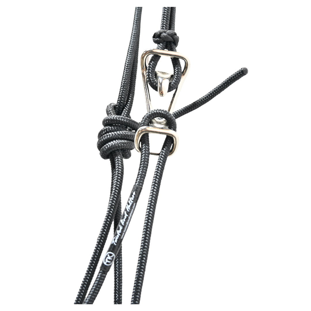 Twisted Knot Halters Easy Off Halter with 10" Lead Rope- Black