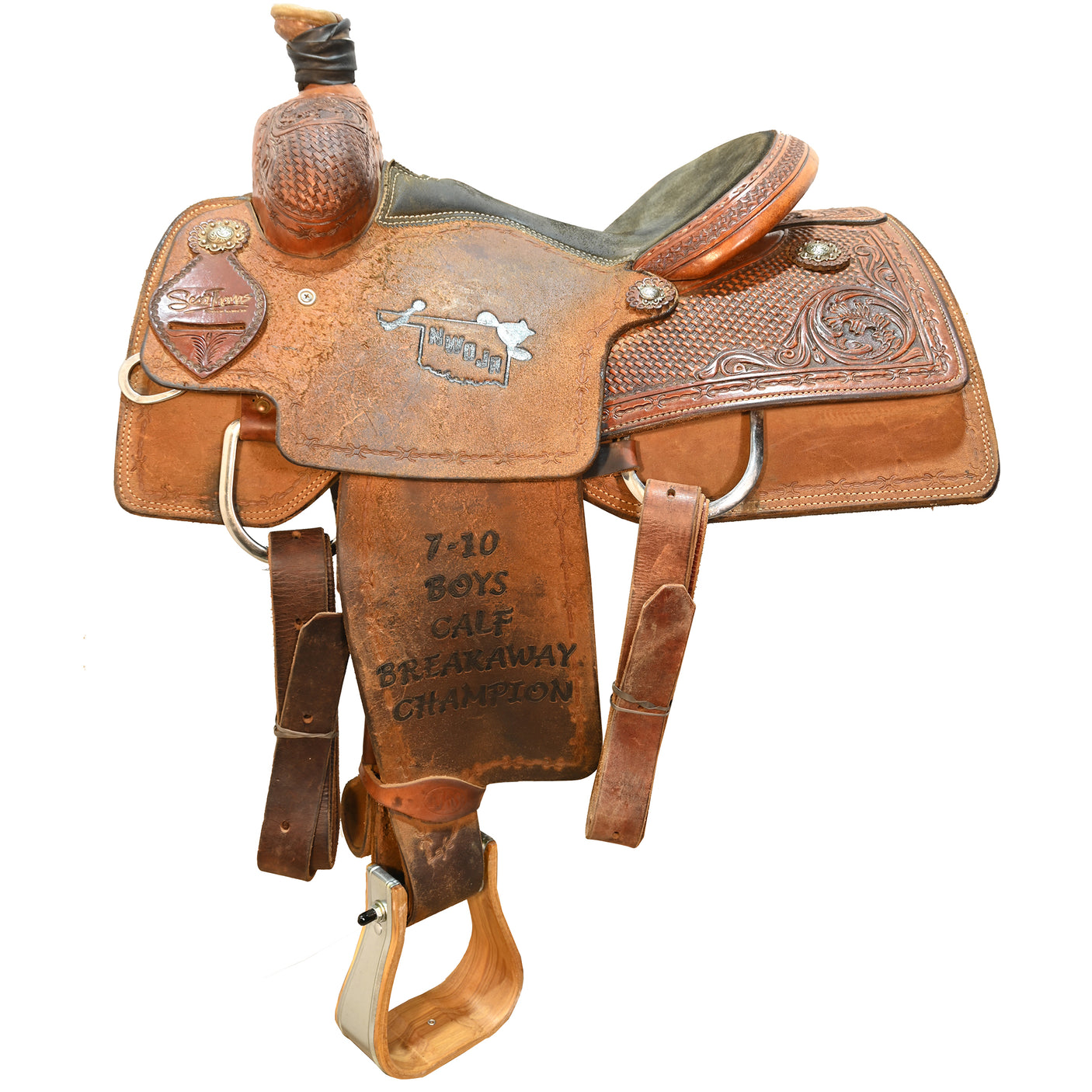 Used 13.5" Scott Thomas Trophy Calf Roping Saddle
