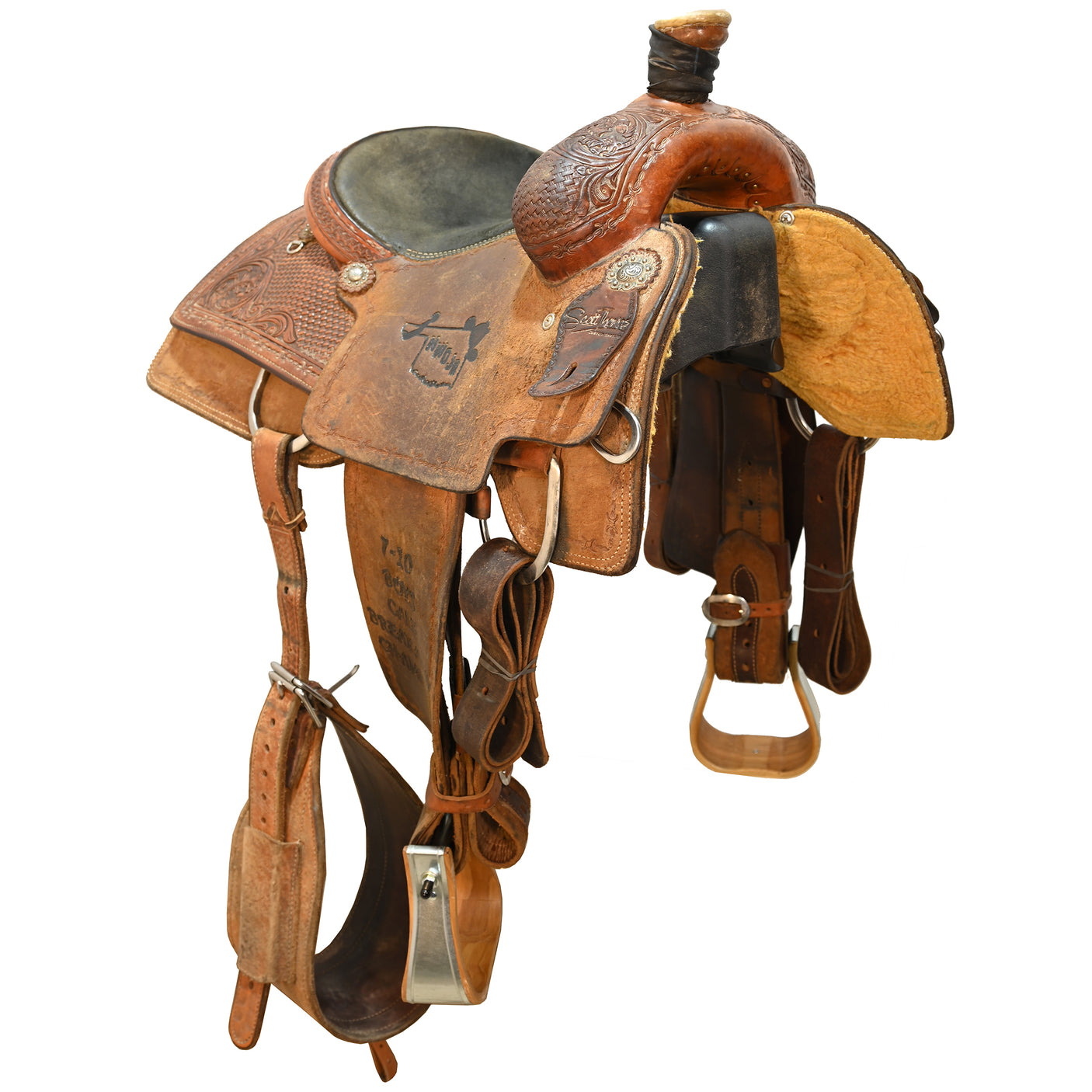 Used 13.5" Scott Thomas Trophy Calf Roping Saddle