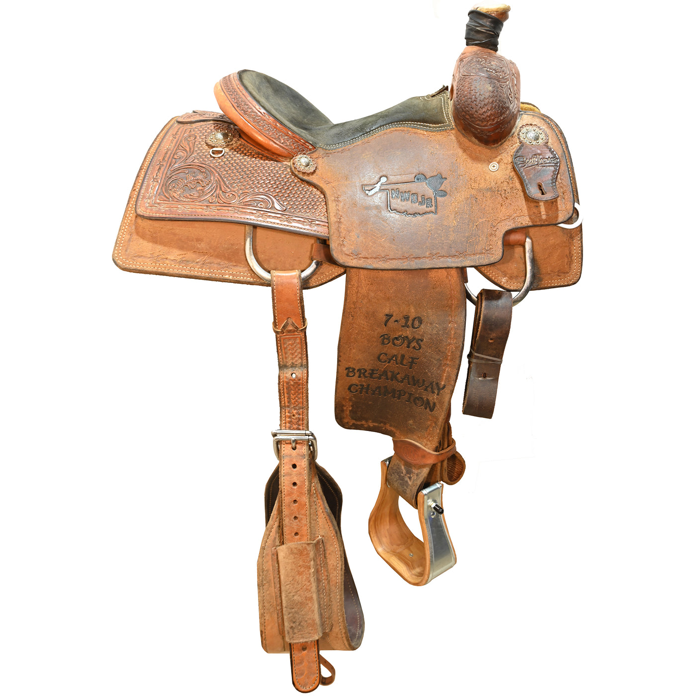 Used 13.5" Scott Thomas Trophy Calf Roping Saddle
