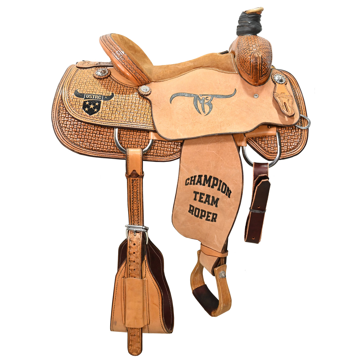 SOLD! Used 14.5" Scott Thomas Trophy Team Roping Saddle