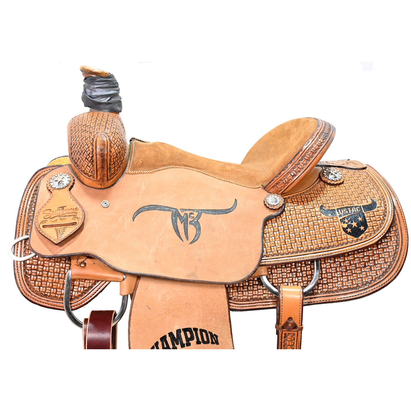 SOLD! Used 14.5" Scott Thomas Trophy Team Roping Saddle