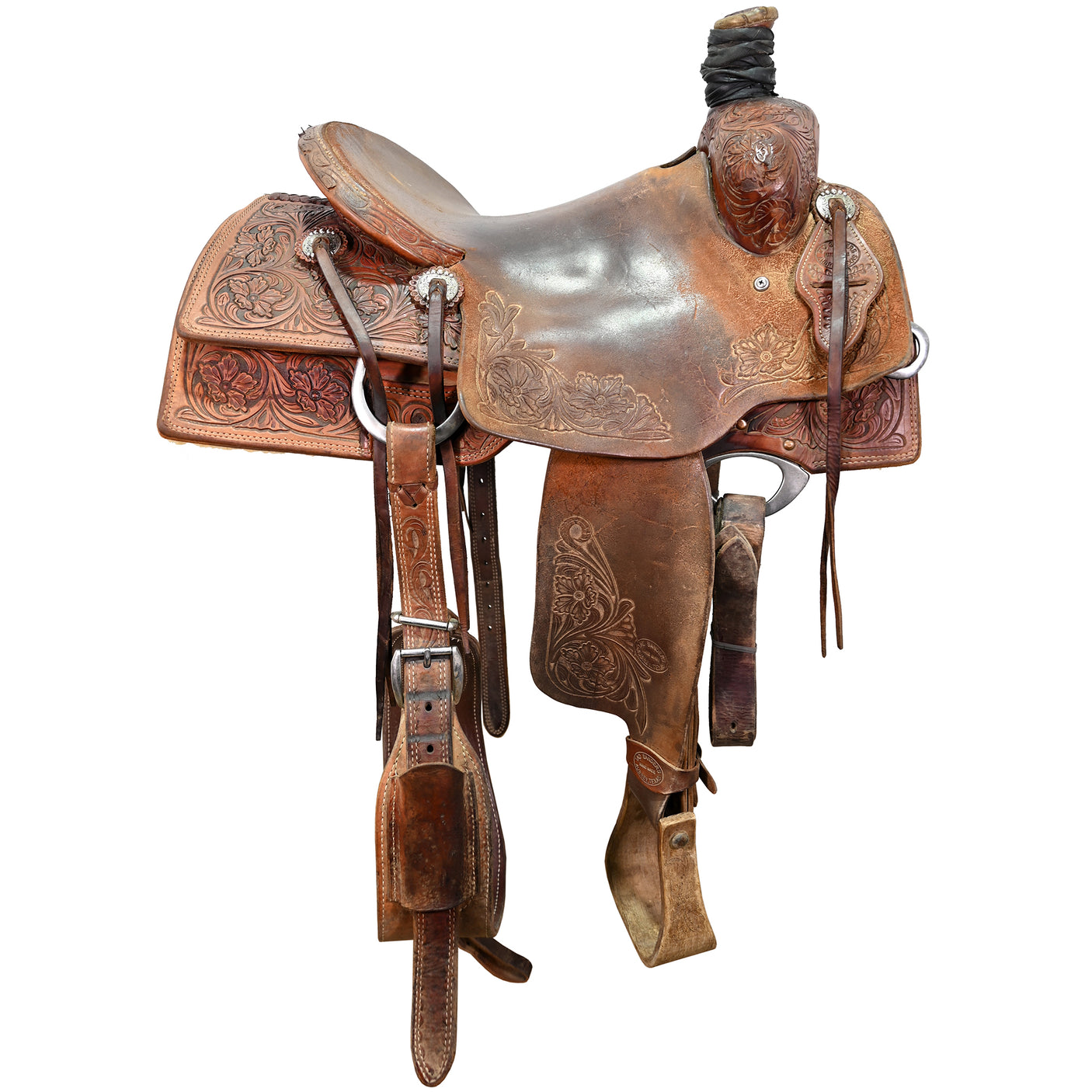 Used 15.25" Tad Sanders Ranch Roping Saddle