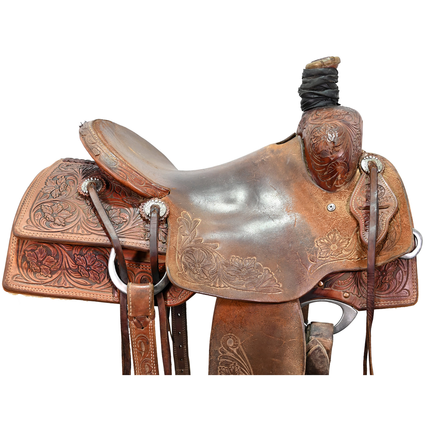 Used 15.25" Tad Sanders Ranch Roping Saddle