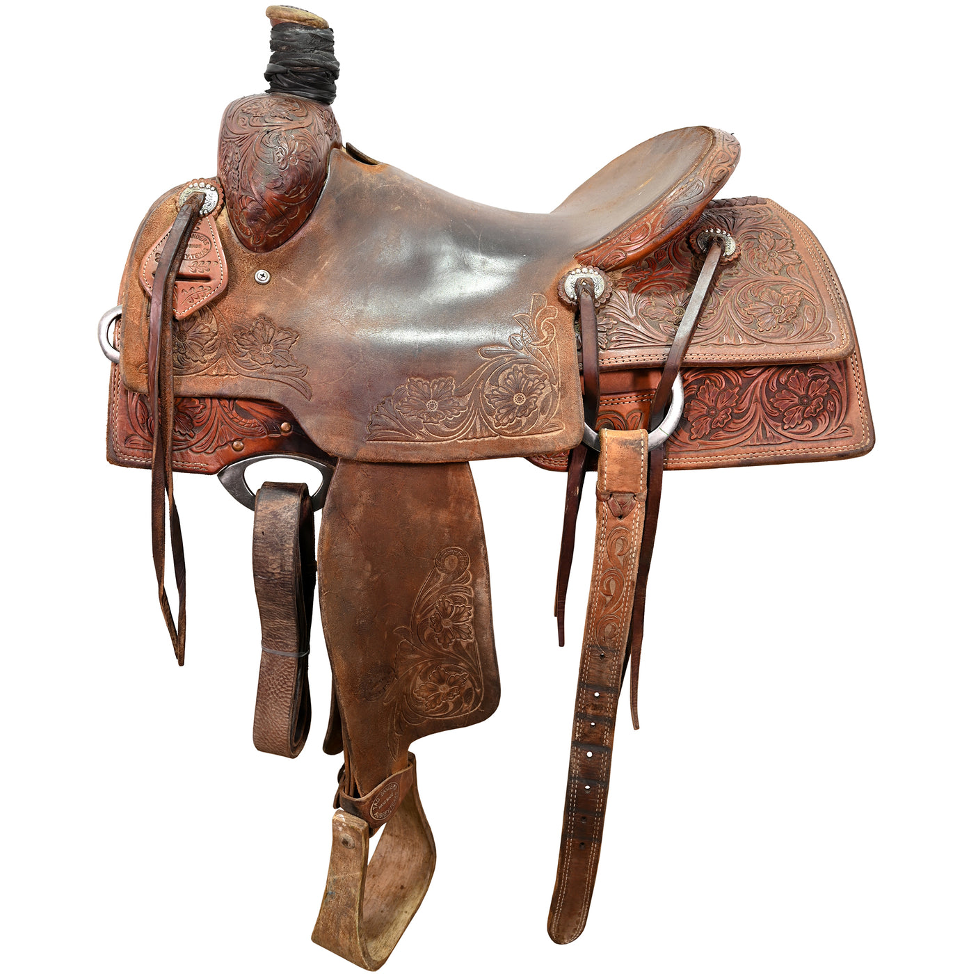 Used 15.25" Tad Sanders Ranch Roping Saddle