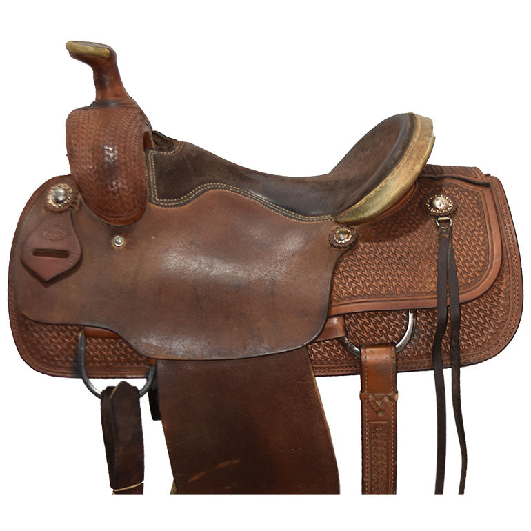 Used 15" Charlie Ridley Team Roping Saddle