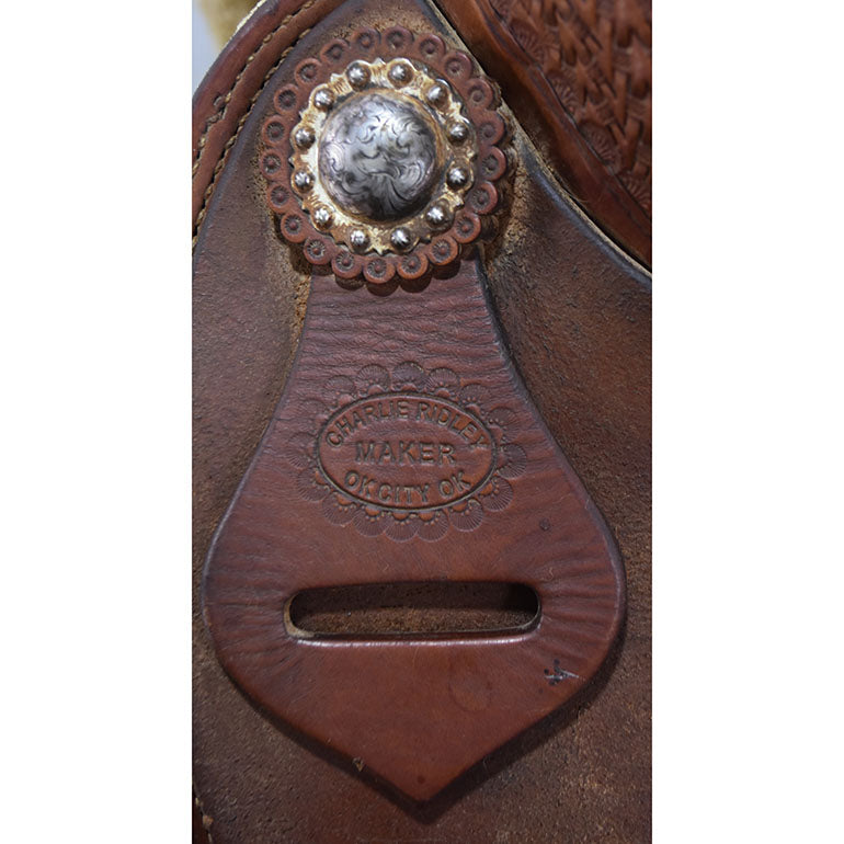 Used 15" Charlie Ridley Team Roping Saddle