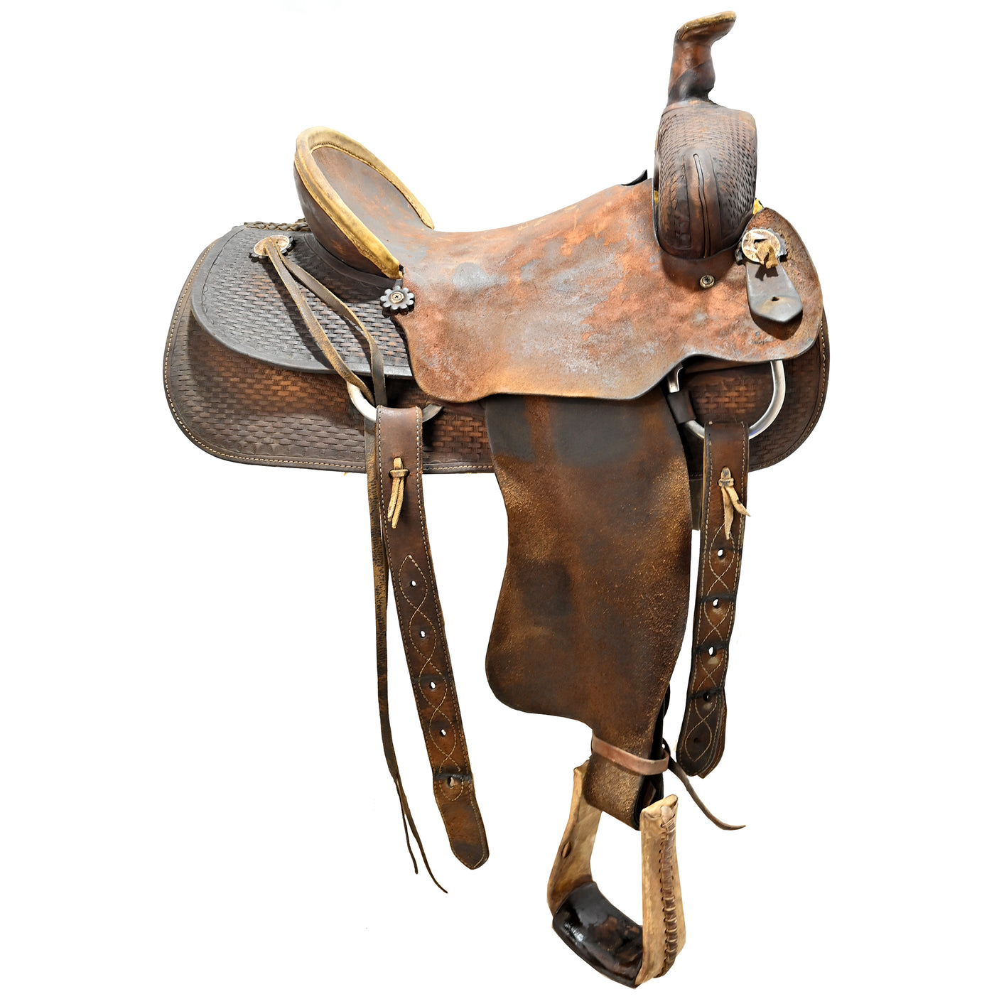 Used 15" No Maker Ranch Roper Saddle