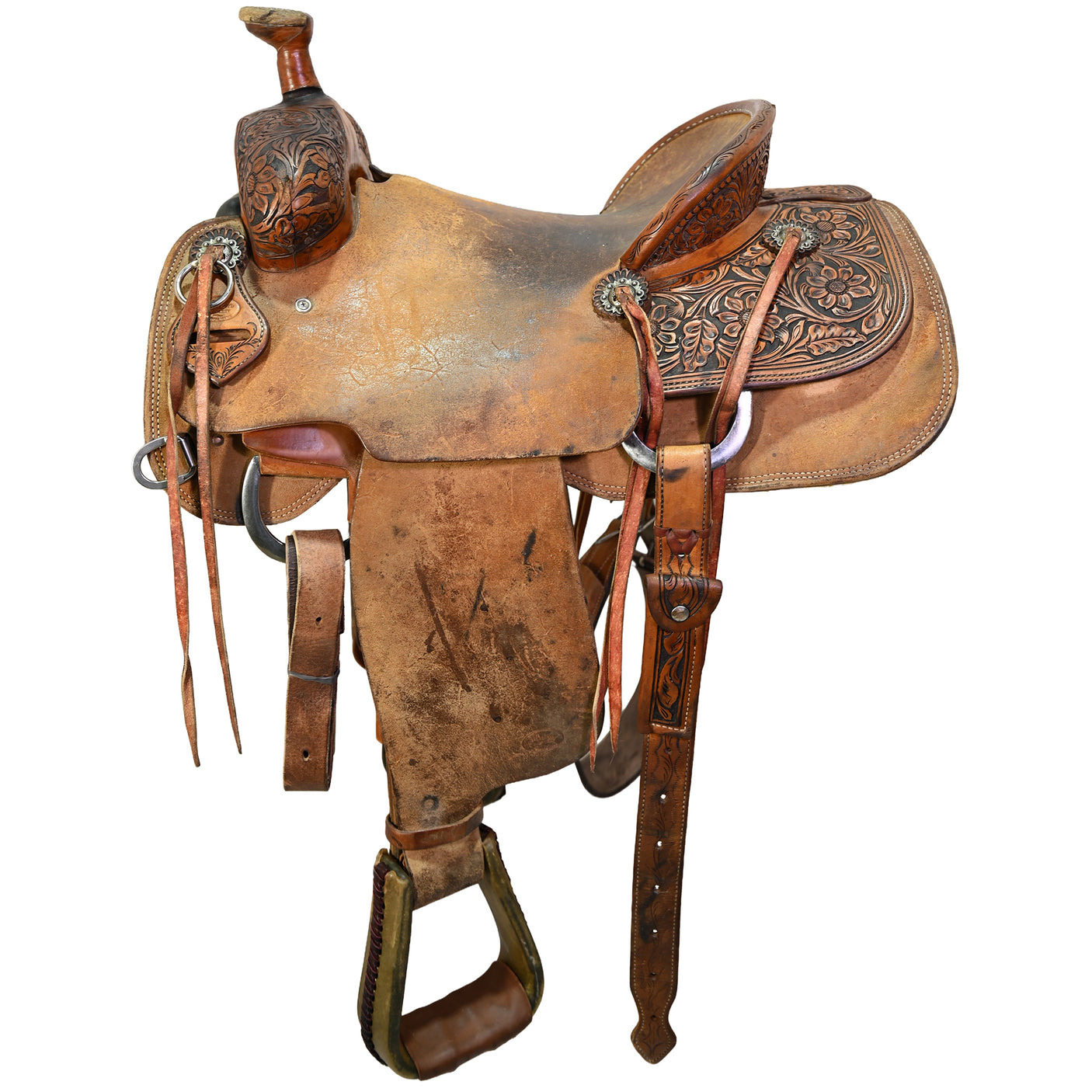 Used 15" Slaton Ranch Roping Saddle